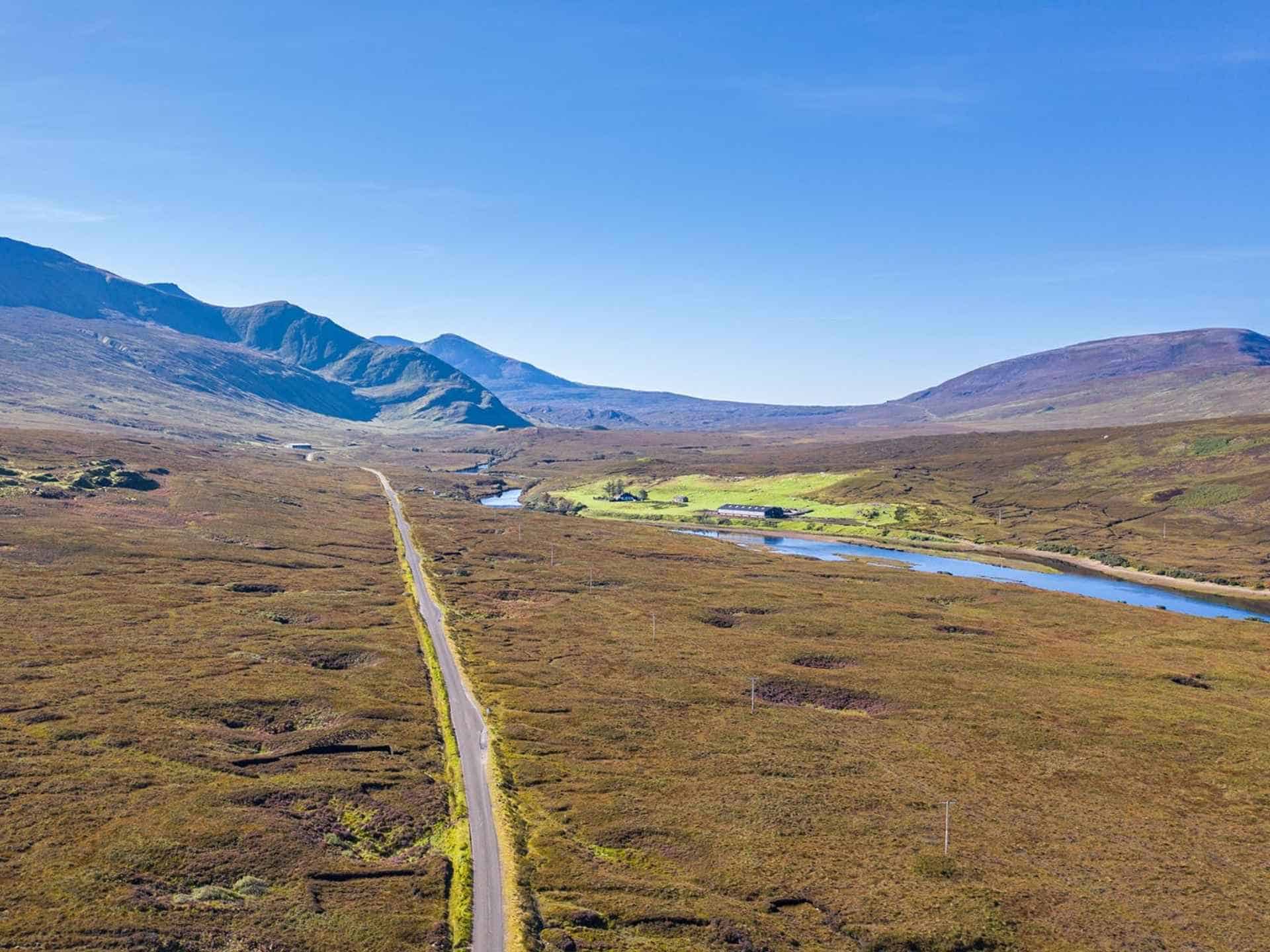 scottish highlands drone shot