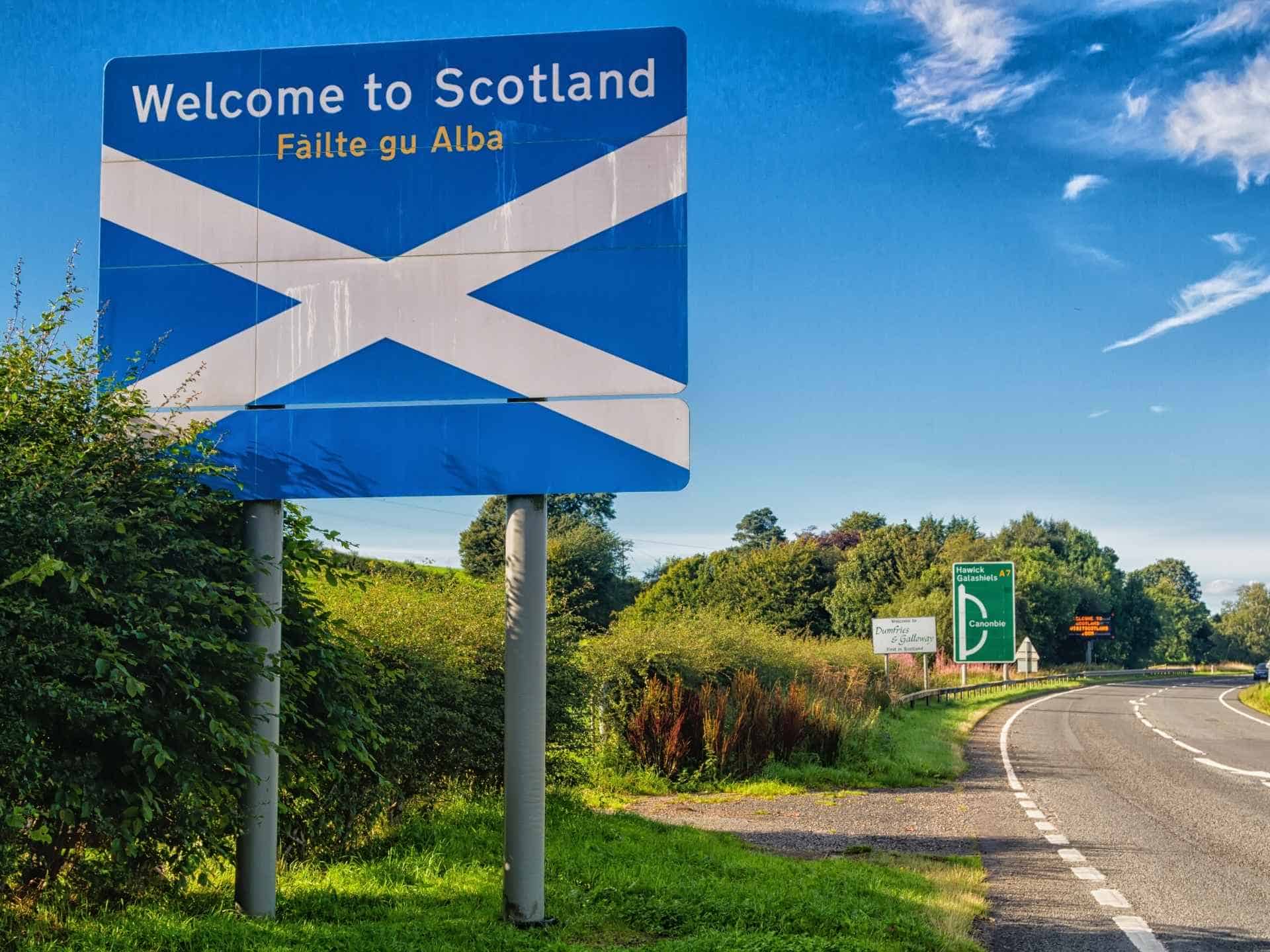 welcome to scotland sign
